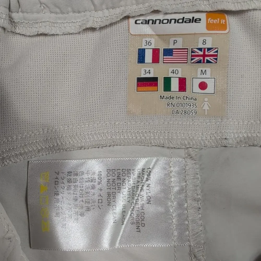 Cannondale Women’s Cycling Shorts Sz 8 Beige Padded Lightweight Activewear